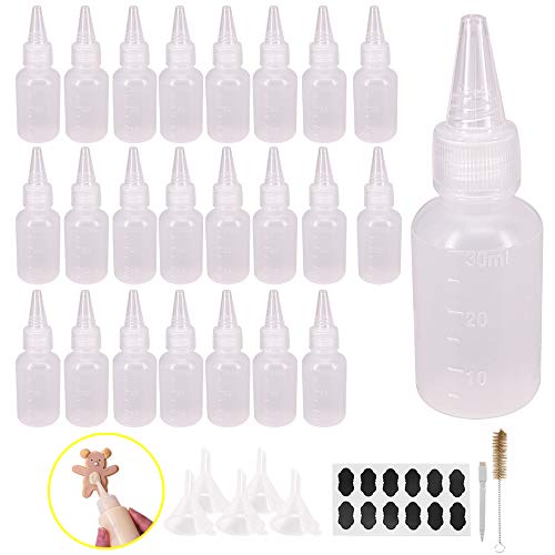 24 Pack 1-Ounce Plastic Squeeze Bottles with Measurement - size: 1 Ounces (Pack of 24)