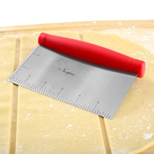 Norpro Grip-EZ Stainless Steel Pastry Bench Scraper and Food Chopper, Red - color: Red
