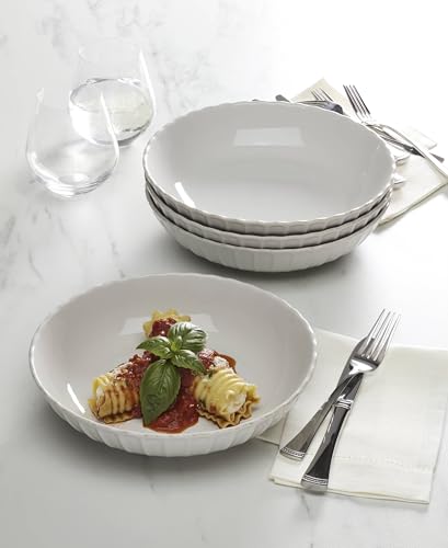 Lenox 897192 French Perle Scallop Dinner Bowls, Set of 4 - color: White, style: Dinner Bowls, Set of 4