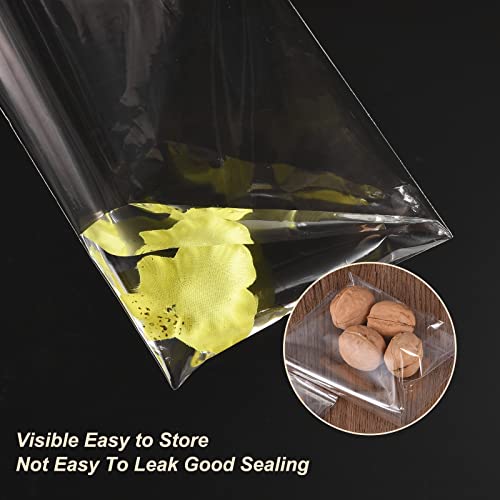 uxcell 100Pcs Clear Cello Bags, 4" x 12" Plastic Self Sealing OPP Cello Treat Bags Cello Poly Bags for Packing Cookies Candy Jewelry Gifts, Clear