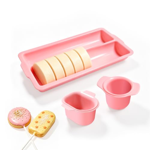 Cake Pop Mold Set with Tray, Round Cakesicle Cutter Kit, Pink - color: Pink