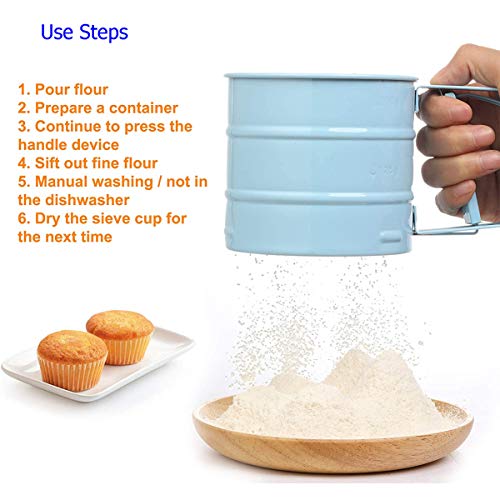 Flour Sifter, Baking Sifter Cup, Flour Strainer - color: Silver