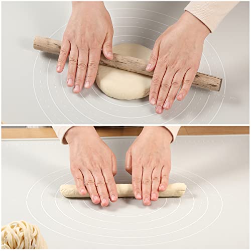Silicone Pastry Non Stick Baking Mat 32"*24" Dough Rolling Edge Heightening - color: Light Grey, size: 32"L x 24"W