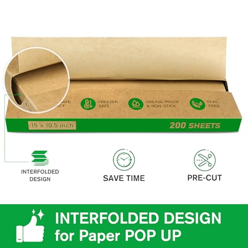 EcoDispose Precut POP UP Deli Paper Sheet, 200 Pack, 15" x 10.5", Kraft - color: Kraft, size: 15"x10.5"