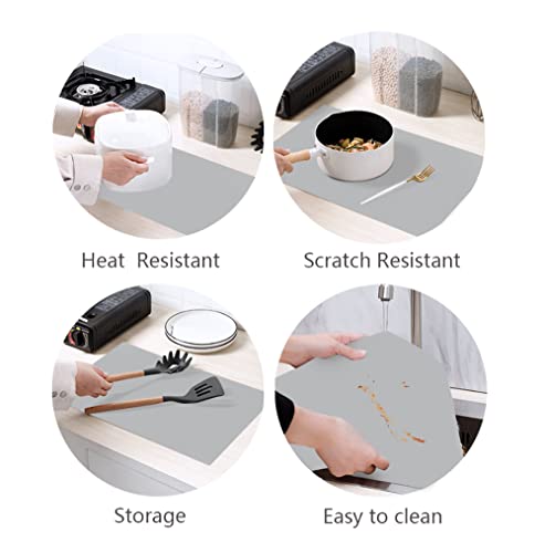 emolife Silicone Mats, Countertop Protector, Heat Resistant, Light Grey - color: Light Grey