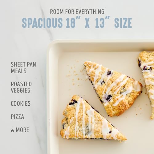 GreenLife 18” x 13” Ceramic Nonstick Half Cookie Sheet, Blue Haze - color: Blue Haze, size: 18" x 13" Half Baking Sheet