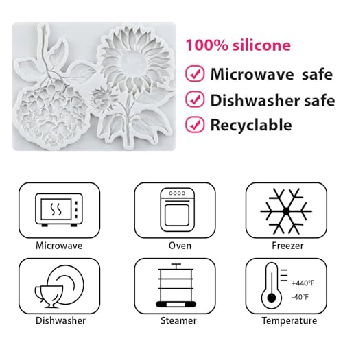 Chrysanthemum Silicone Mold Hydrangea Flower Fondant Mold - color: Style H