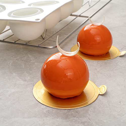 Restaurantware-Pastry Tek 8 Cavities Ball Mold, 1 Oven-Ready Chocolate Mold - Flexible, Freezable, White Silicone Baking Mold, Easy Release, For Making Candies or Chocolates - size: 1 Count, style: Ball