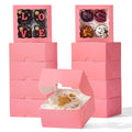 80Pack 4x4x2 Inches Bakery Boxes w/Window Party Wedding Favor - color: Pink