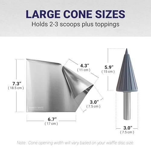 Waffle Cone Roller Kit with Forming Stand, Large | Amber Bake - size: Large