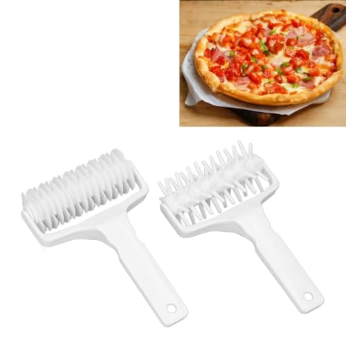 2 Pcs Pizza Dough Roller Docker with Long Handle