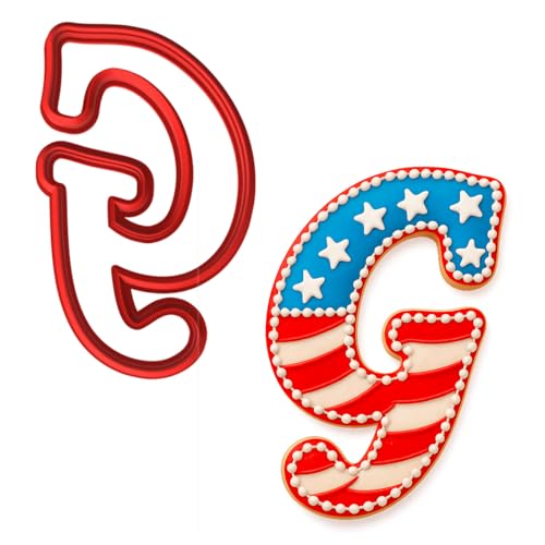 Mighty Gadget Fancy Cursive Letter A to Z Cookie Cutter - 4" Tall Alphabet Baking Mold (Random Color) (G) - color: G