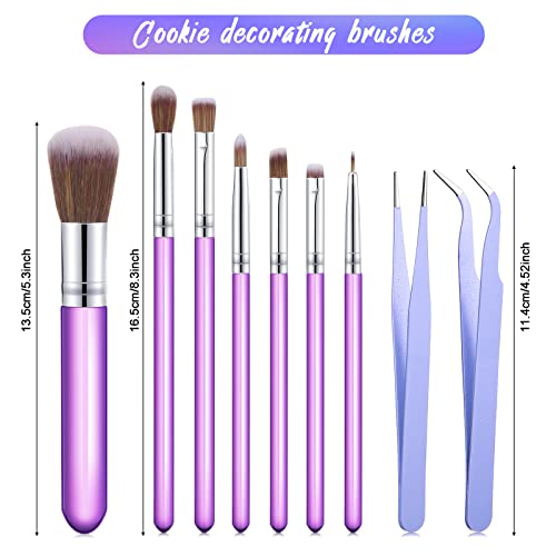 Sinmoe 9 Pieces Cake Candy Decorating Brushes Tools, Purple - color: Purple