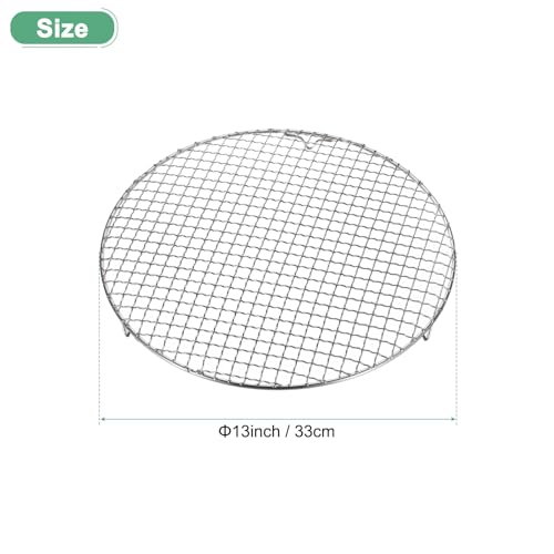 M METERXITY Cooling Rack, 13" Round Stainless Steel Baking Rack with 20mm Legs for BBQ/Cooking/Roasting/Grilling/Steaming/Drying, Wire Cooling Rack for Baking [Silver] - size: 13"