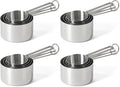 Martha Stewart Richburn 4-Piece Stainless Steel Measuring Cups Set – Durable and Accurate Kitchen Measuring Tools for Baking and Cooking (Pack of 4) - color: Silver, size: Measuring Cups (Set of 4) (Pack of 4)