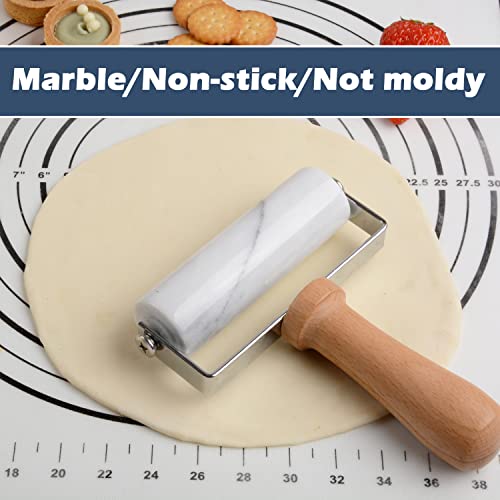 Tianman Small Marble Dough Roller Non-Stick T-Type,For Cake Baking Tortilla Fudge Pizza Cookies & Other Kitchen Baking Cooking(5.3" White). - color: Type 1 White, size: Type 1