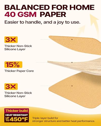 Katbite 12x16 Inch Parchment Paper Sheets 360PCS, Unbleached Non-Stick - size: 12x16 Inch 360 Pcs