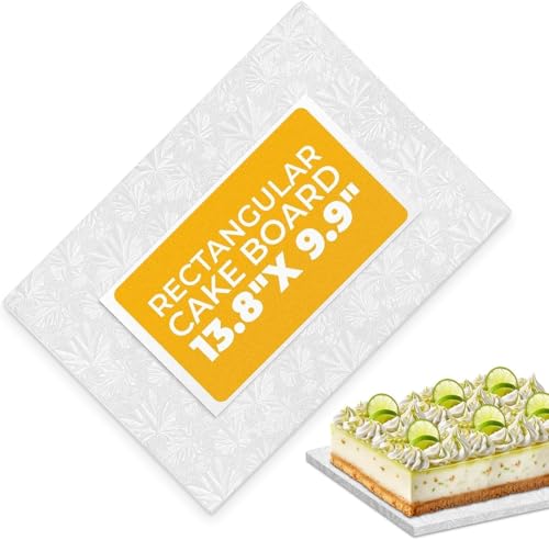 1/4 Sheet Cake Board, Rectangle Cake Drum 10x14 in, 1 Pc Thick White Base