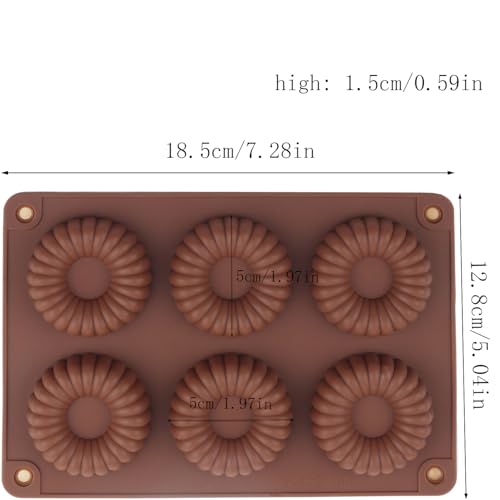 6 Cavity Donut Silicone Chocolate Molds - color: Style E