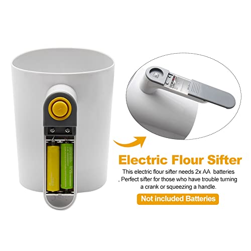 Electric Flour Sifter for Baking, Battery Operated Handheld Flour Sieve