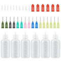 6pcs 50ml Glue Applicator Bottles Squeezable Plastic Liquid Bottle Needle Tip Squeeze Bottle Blunt Needle Oiler and Storage Caps14G 16G 18G 20G 22G for Crafts, DIY, and Repairs