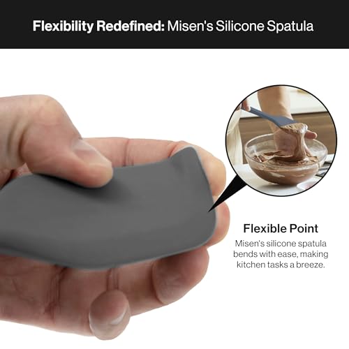 Misen Nonstick-Safe Silicone Spatula - Dishwasher Safe, Heat Resistant - Versatile Professional-Grade Kitchen Tool for Pancakes, Eggs, and Baking - Strong, Flexible, Durable Rubber Utensil - Gray - color: Gray