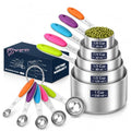 HOTEC 10-Pack Measuring Cups & Spoons Set, Multicolor - color: Multicolor