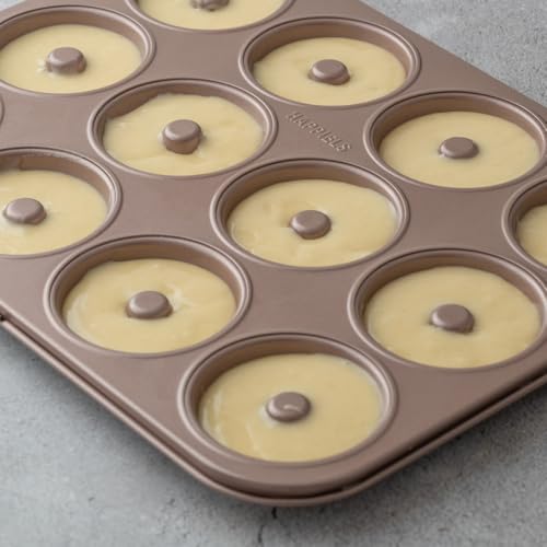 HAPPIELS 12 Well Donut Pan Nonstick, PFOA & BPA Free - style: Donut Pan