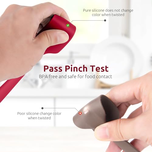 U-Taste Small Mini Silicone Spatula, 9in Rubber Jar Bowl Scraper, Red - color: Red