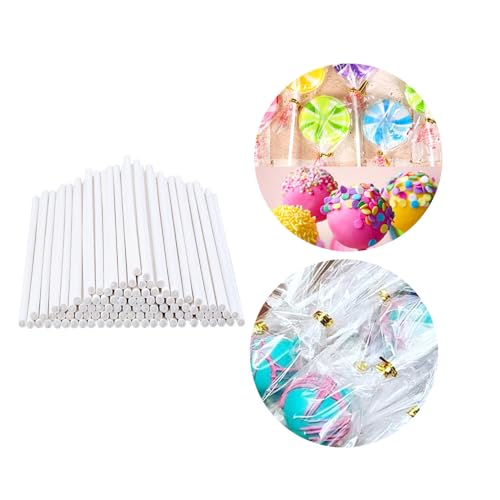 300PCS Food Grade Pulp White Confectionery Packaging Bags Set Includes Sticks Bag Twist Ties Kitchenware Baking Supplies Suitable for Oven