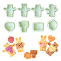 8-Piece Animal Hugs Mini Cookie Cutters with Removable Stamp-Pusher for 3D Baking, Fondant & Chocolate Mold Set - Ideal Creative Gift