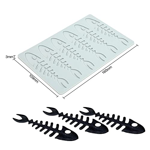 Lobster Shape Lace Silicone Mold Chocolate Candy 3D Hollow Fishbone Candy Mold Food Cooking Meals Decorations Fondant Mold Polymer Clay Molds (B_6.4x4.36x0.12inch) - size: B_6.4x4.36x0.12inch