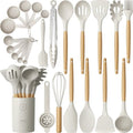 Silicone Kitchen Utensils Set, Heat-Resistant Cooking Utensils, BPA-Free - color: Khaki