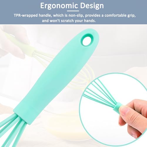 Mini Whisk, Small Silicone Whisk, Tiny Hand Egg Mixer for Flour Cake Egg - color: Gray
