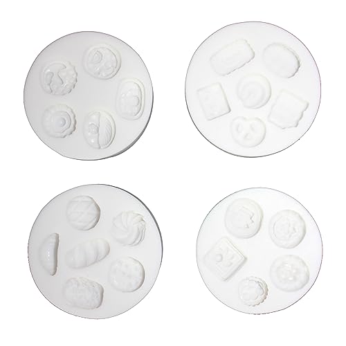 Lovely Small Items Silicone Fondant Molds Set For Cake Topper, Gumpaste, Candy & Chocolate, Polymer Clay and More (Round Food Items) - color: Round Food Items