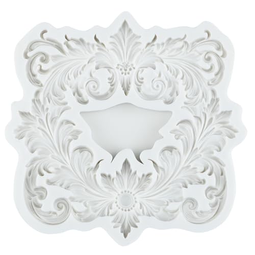 Baroque Curlicues Scroll Relief Lace Frame Silicone Fondant Molds - color: Style L