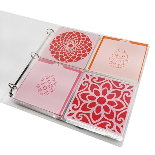 Cookie Stencil Storage Binder Die Cut And Stamp Storage Folder Baking Stencil Organizer Scrapbooking Cutting Dies Stencil Storage Book Collections Case Organizer (8Pockets x 30Pages) - size: 8Pockets x 30Pages