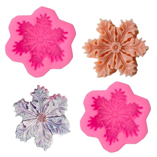 2 Pcs Christmas Snowflake Silicone Mold Candle Soap DIY Molds Christmas Baking Tray Cake Candy Chocolate Making Tools