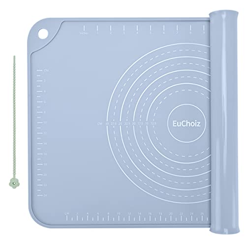 Silicone Pastry Non Stick Baking Mat 32"*24" Dough Rolling Edge Heightening - color: Blue, size: 32"L x 24"W