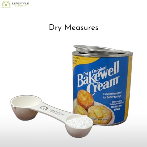 All In One Measuring Spoon Pack of 2 Includes 1 Tbsp 1 Tsp 1/2 Tsp 1/4 Tsp Measures Plastic Measuring Spoons Use for Dry Ingredients or Liquids Durable Rugged Dishwasher Safe Made in USA