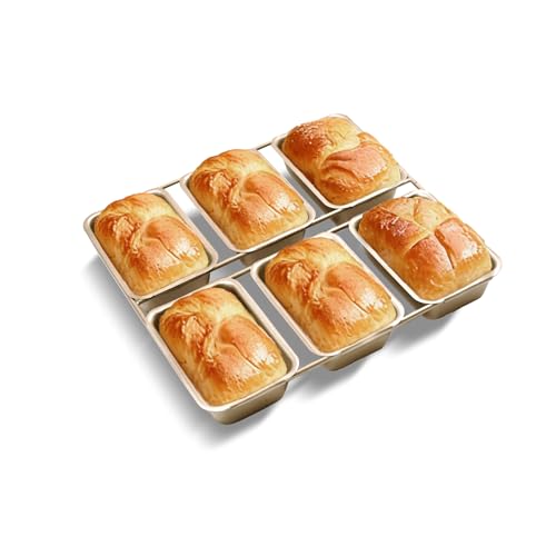 6-Cavity Mini Loaf Pan-Gold - size: 6 Cavity Gold