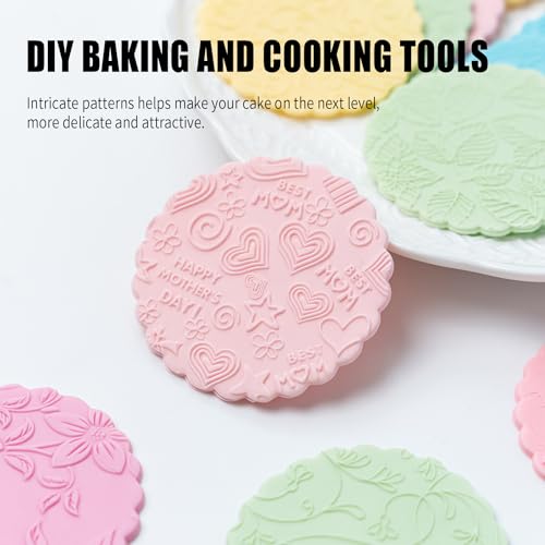KALAIEN Cookie Stamps,Fondant Impression Mat Set of 3 Style 5 - color: Style 5