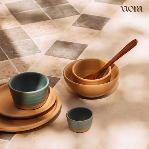 Mora Mini Ramekins Set of 4, 8oz Ceramic Pottery Baking Dishes - Microwave, Oven and Dishwasher Safe - Iris - color: Iris, size: Mini