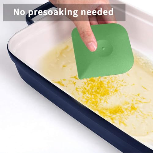 Herda Pan Scraper Pot Scraper Plastic Kitchen Scraper Tool,Food Scraper - color: Green, size: 5-PACK
