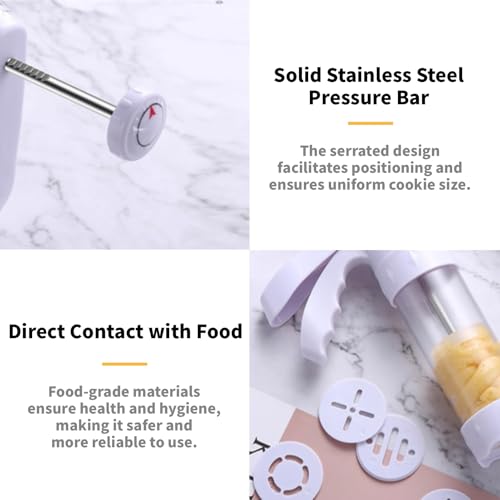 OUKENS Cookie Press Kit, Spritz Cookie Press Biscuit Maker Set for Baking with 12 Discs & 6 Icing Nozzles, for Butter Cookies, Cake Decorating, Diy Desserts