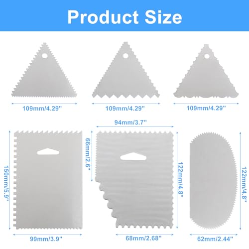 Bonsicoky 6 Pack Stainless Steel Cake Scraper - size: 6 Pack