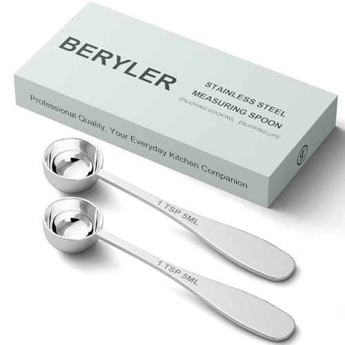 2PCS 1TSP(5ML) Measuring Spoon, 18/8(304) Stainless Steel Tablespoon - size: 1 tsp | 1/3 tbsp | 5 ml | 1/6 oz