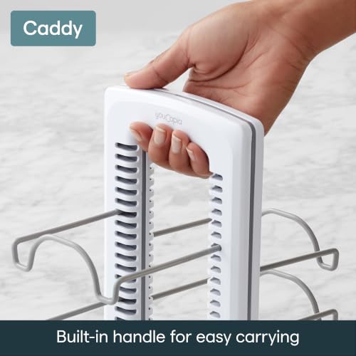 YouCopia WrapStand, Adjustable Kitchen Wrap, Foil and Bag Box Organizer for Kitchen Cabinet and Pantry Storage, White