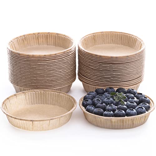 Bake Choice 50pcs Paper Mini Tart Pans, 4 Inch Mini Pie Tins, Disposable - style: Pack of 50