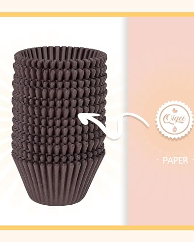 qiqee Coffee Cupcake Liners, 300 Count, Jumbo Size - color: Coffee, size: Large Size/300Packs